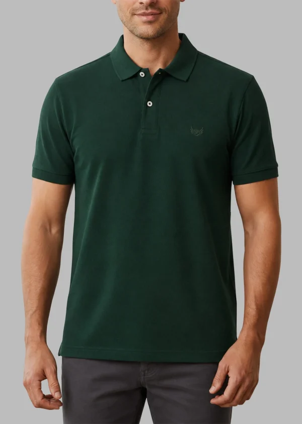 MEN’S LEAF GREEN REGULAR FIT POLO T- SHIRT